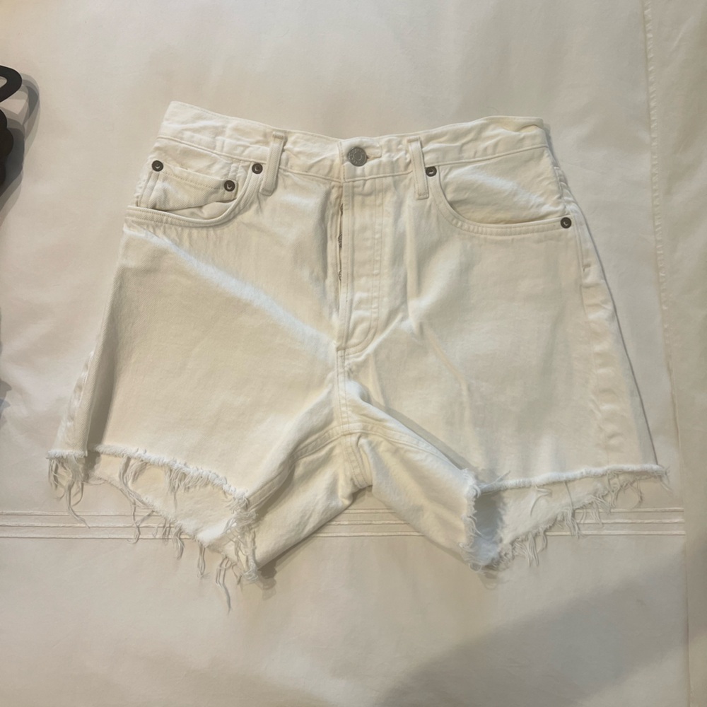 AGOLDE Parker vintage cut off shorts - white